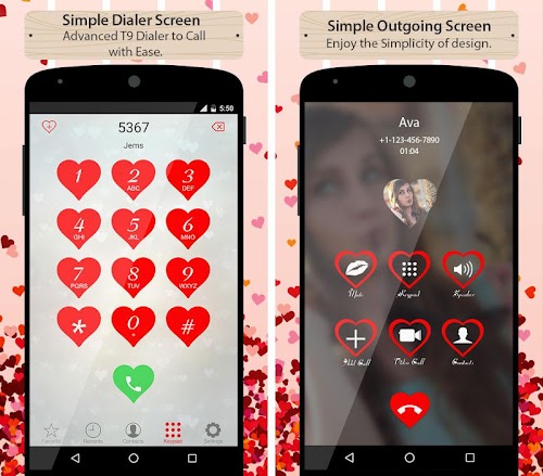 Android application Love CallerScreen Dialer Theme screenshort
