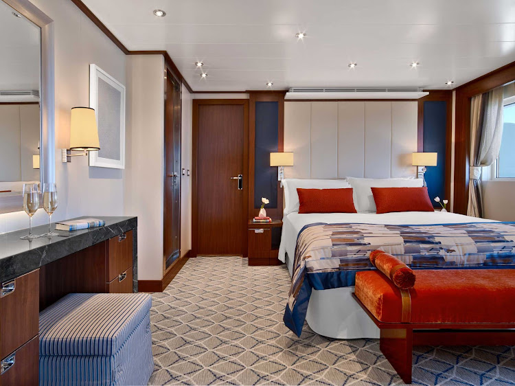 Relax in your Signature Suite on Seabourn Encore before heading out for a day of exploring. 