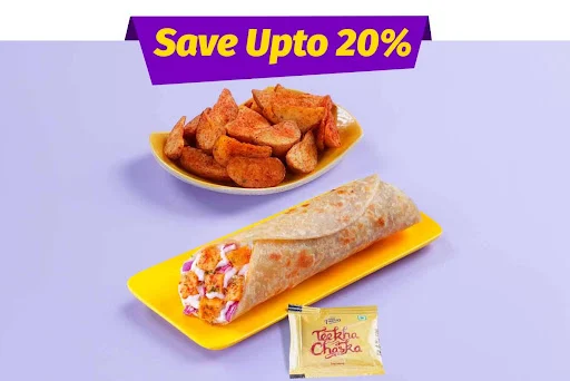 DIY Paneer Classic Wrap And Wedges Breakfast Meal