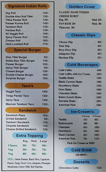 Blue Ash Pizza menu 