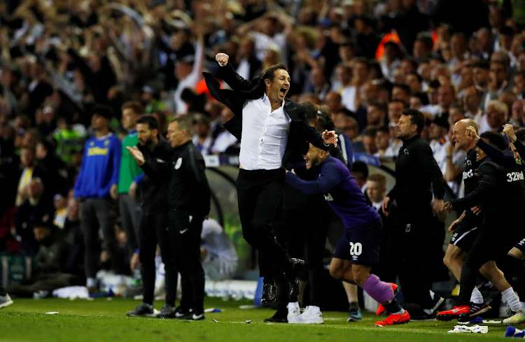 Frank Lampard celebrates during his days at Derby County. The Chelsea manager says he would like to finish the season with the same squad he started the currnet Premier League season with.