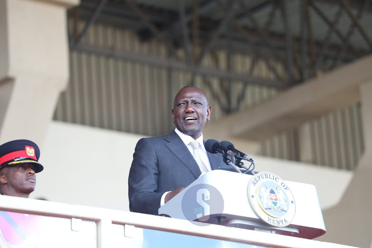 President William Ruto during Jamhuri day celebrations at Nyayo Stadium December 12,