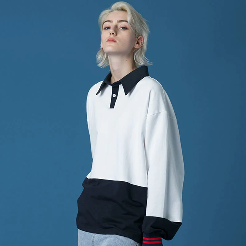 Ženska majica dugih rukava čisti pamuk korejski stil polo širok top udoban i svestran idealan kao osnovni komad za svaki dan