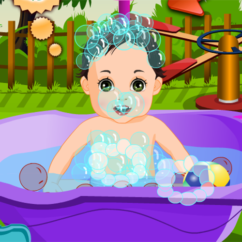 Kids Game: Garden Baby Bathing