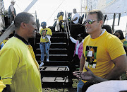 FRIENDS IN LOW PLACES: Marius Fransman and Mark Lifman at President Jacob Zuma's birthday celebration in Athlone