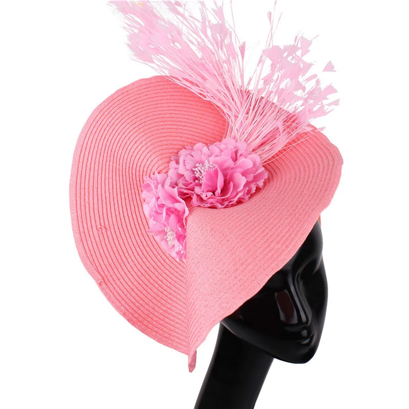 Imitatie gras geweven festival hoed met celebrity temperament voor paardenraces. De perfecte accessoire voor stijlvolle evenementen.
