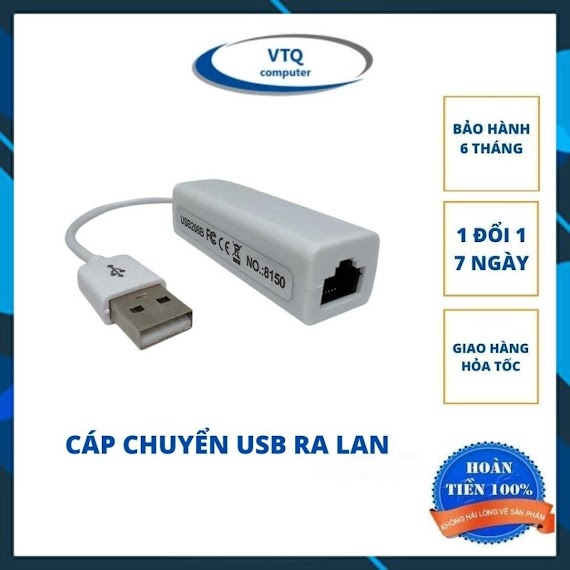 Cáp Chuyển Đổi Usb Ra Lan, Từ Cổng Usb Ra Cổng Mạng.bảo Hành 6 Tháng.shopphukienvtq