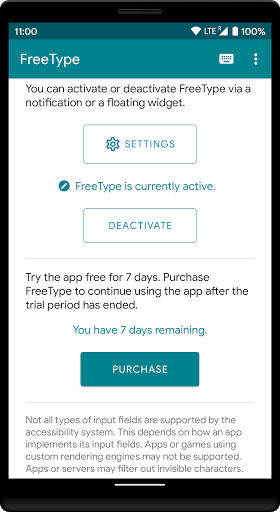 Screenshot FreeType - Bypass text filters