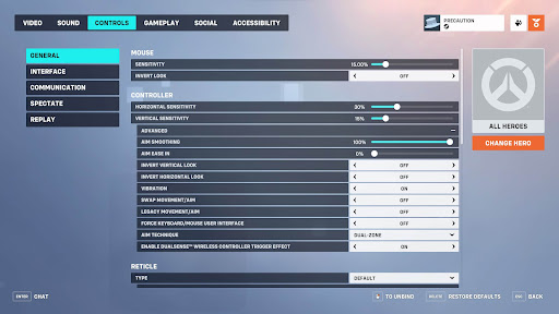 Aim Assist Settings