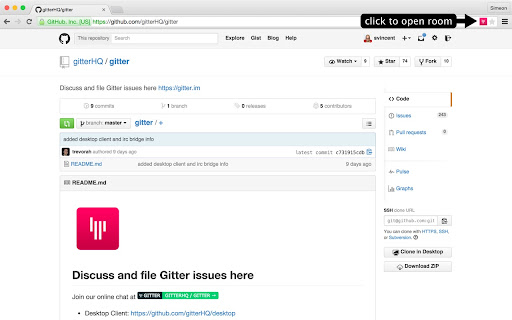 Gitter Helper for GitHub