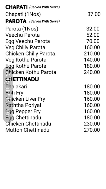 R K Biriyani menu 