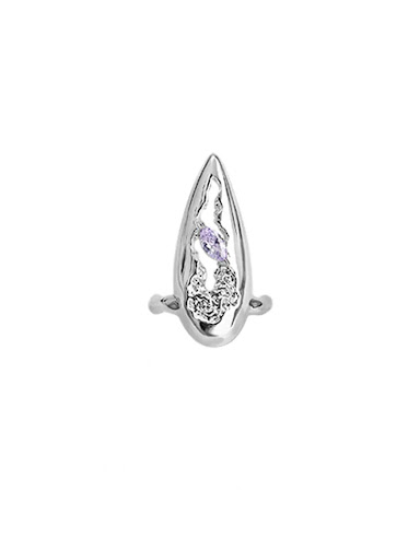 Title 11, Metal Nail Ring Xianku Natural Moonlight Stone....