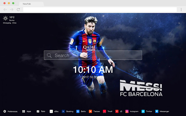 Lionel Messi HD Football New Tab Theme