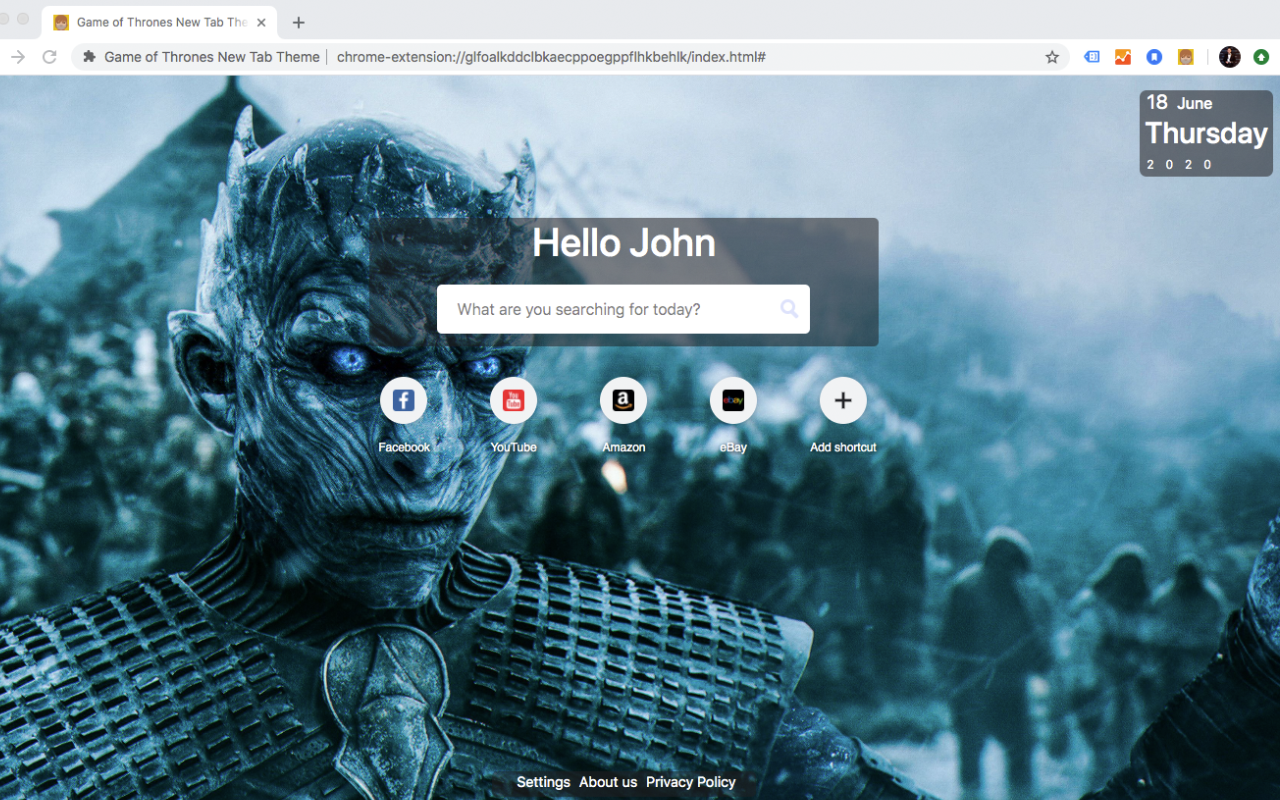 Game of Thrones New Tab Theme Preview image 6