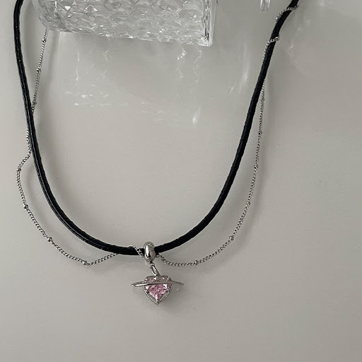 Title 2, Womens Heart-shaped Double-layer Necklace Nich...