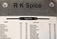 R K Spice menu 2