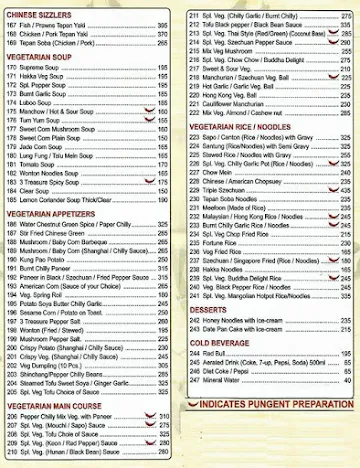 China Valley menu 