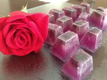 Rosewater ice cubes