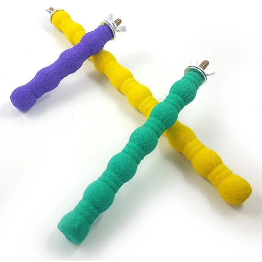 Pet Bird Paw Grinding Wooden Stick Sprayed with Colored Sands Bird Parakeet Parrot Toy Grinder Grinding Rod Gripper Pet 