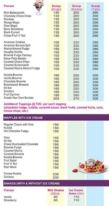 Scoopman Ice Creams & Shakes menu 