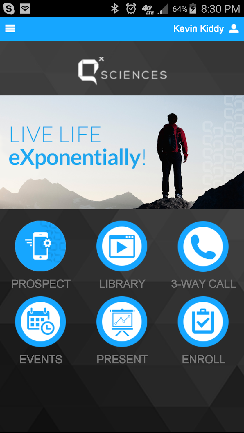 Q SCIENCES Connect Screen 1