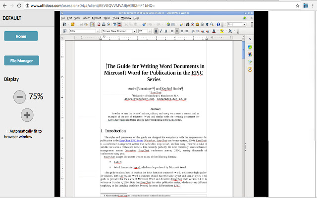 OpenOffice Writer online for Word documents