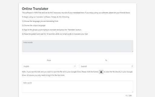 Translate Online for Google Chrome™