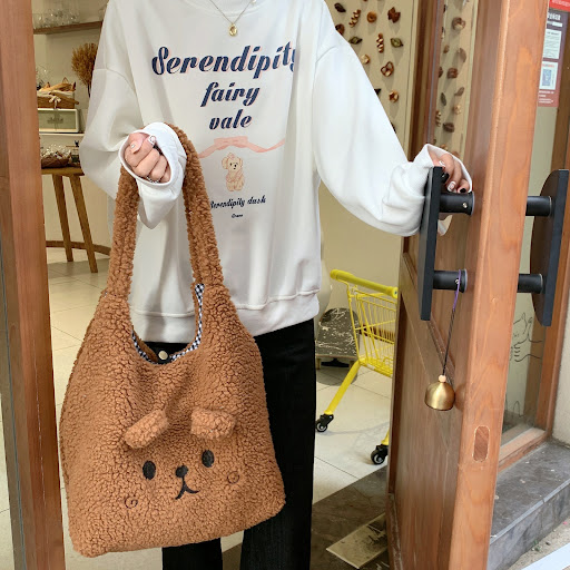 Title 7, Cute Plush Large Capacity Tote Bag Carry Everyt...