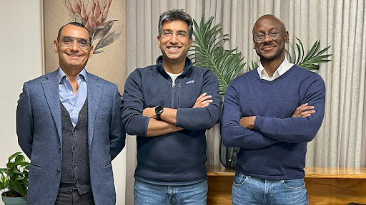 From left to right: Hossam Abou Moussa (Apis Partners), Rahul Jain (Peach Payments) and Dolapo Agbaje (Apis Partners).