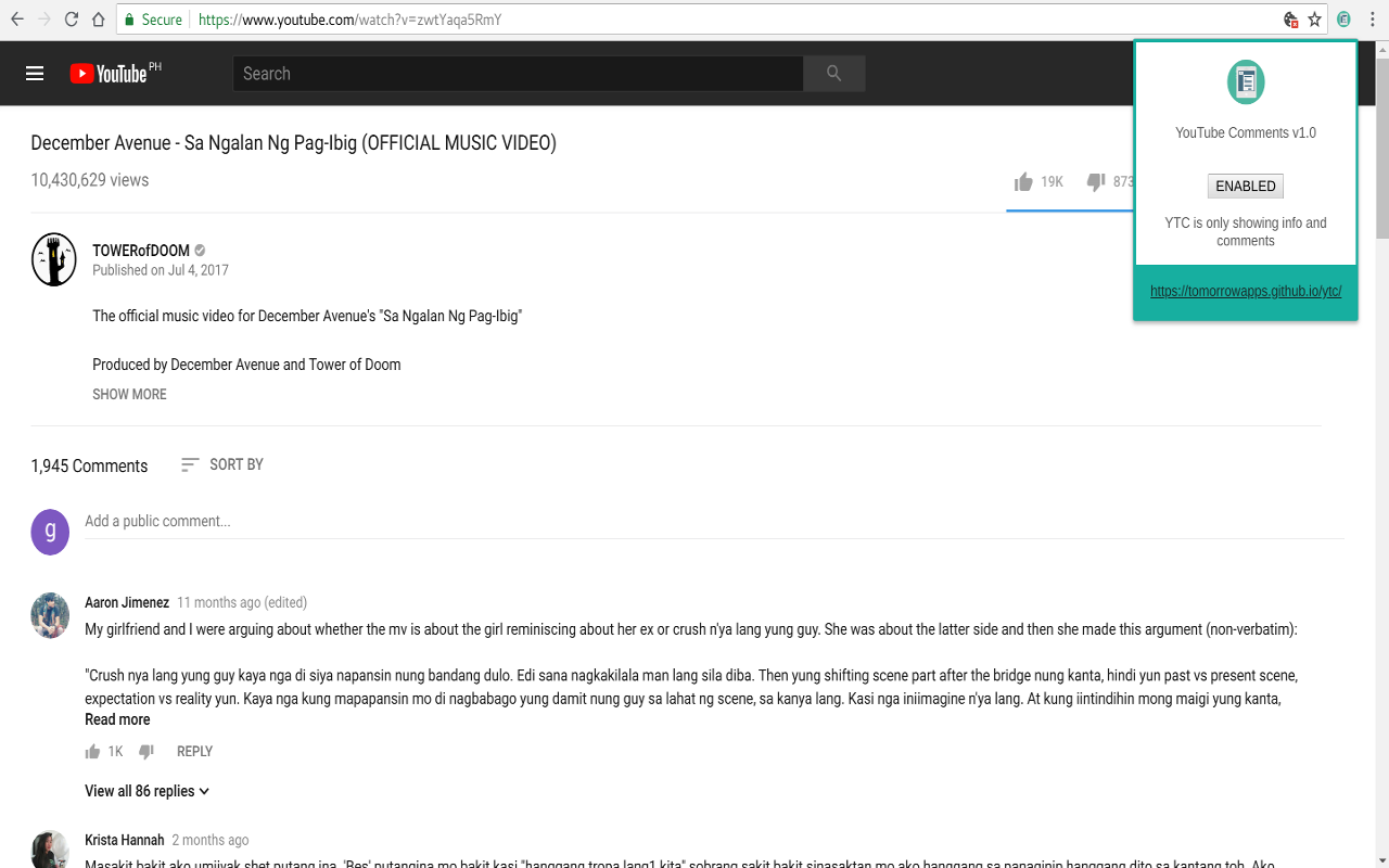 YouTube Comments Preview image 1