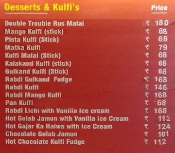 Shubh Sweets menu 