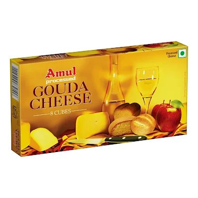 Amul Processed Cheese - Gouda - 8 pcs