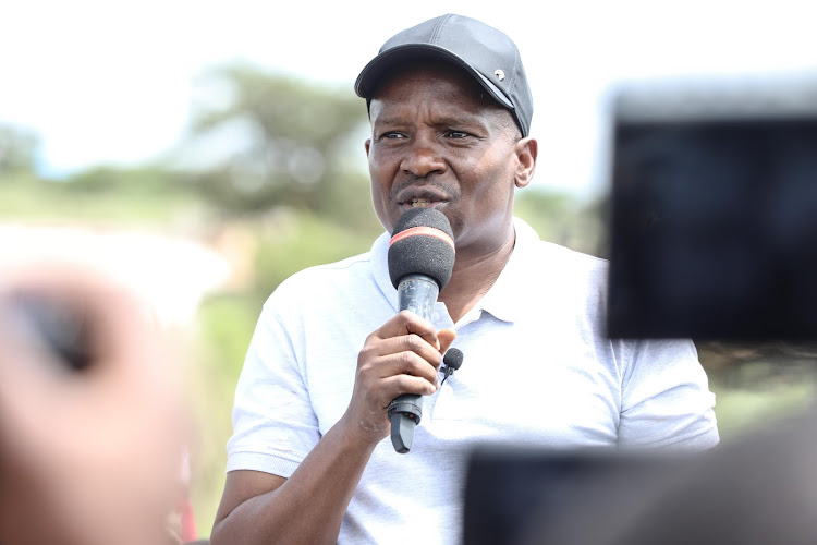 Interior Cabinet Secretary Kithure Kindiki speaking during a tree planting exercise in Saku, Marsabit County on May 10, 2024.