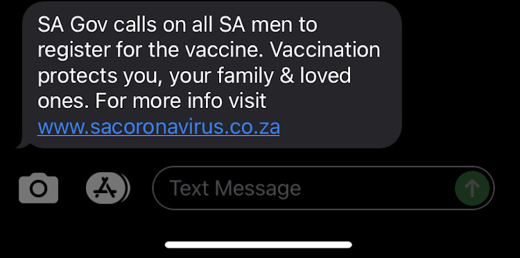 The government sent out messages urging men to get vaccinated.