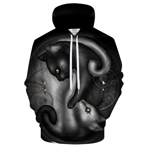 Title 3, Hoodie cross-border embracing double cat print ...