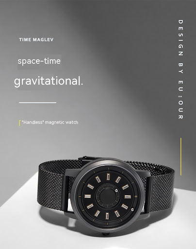Title 2, Mens Magnetic Watch Quartz Original Band 40mm ...