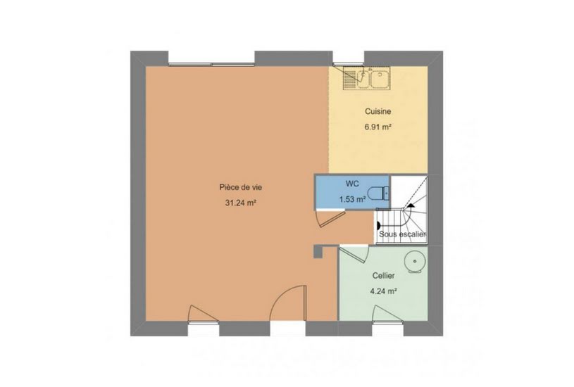  Vente Terrain + Maison - Terrain : 175m² - Maison : 72m² à Vieillevigne (44116) 