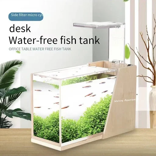 Weiting desktop fish tank without water change small mini side filter landscaping ecological micro tank acrylic fish tan
