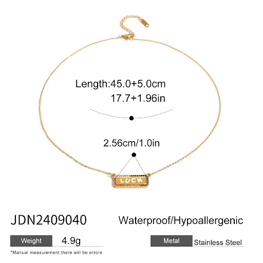 Title 1, Stainless Steel Zircon Letter Pendant Necklace....