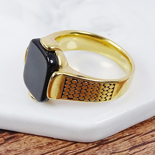 Title 6, Stainless Steel Ornament Noble Vintage Gold Men...