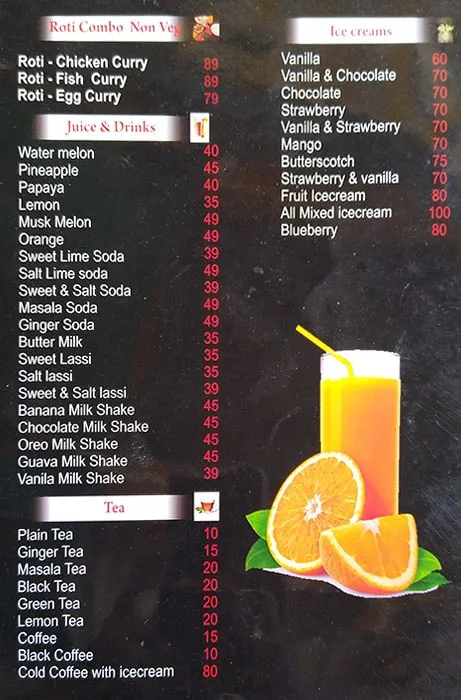 The Kitchen menu 