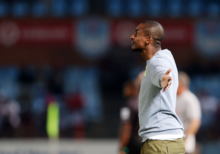 Mamelodi Sundowns coach Rulani Mokwena during the DStv Premiership match against SuperSport United at Loftus Stadium.