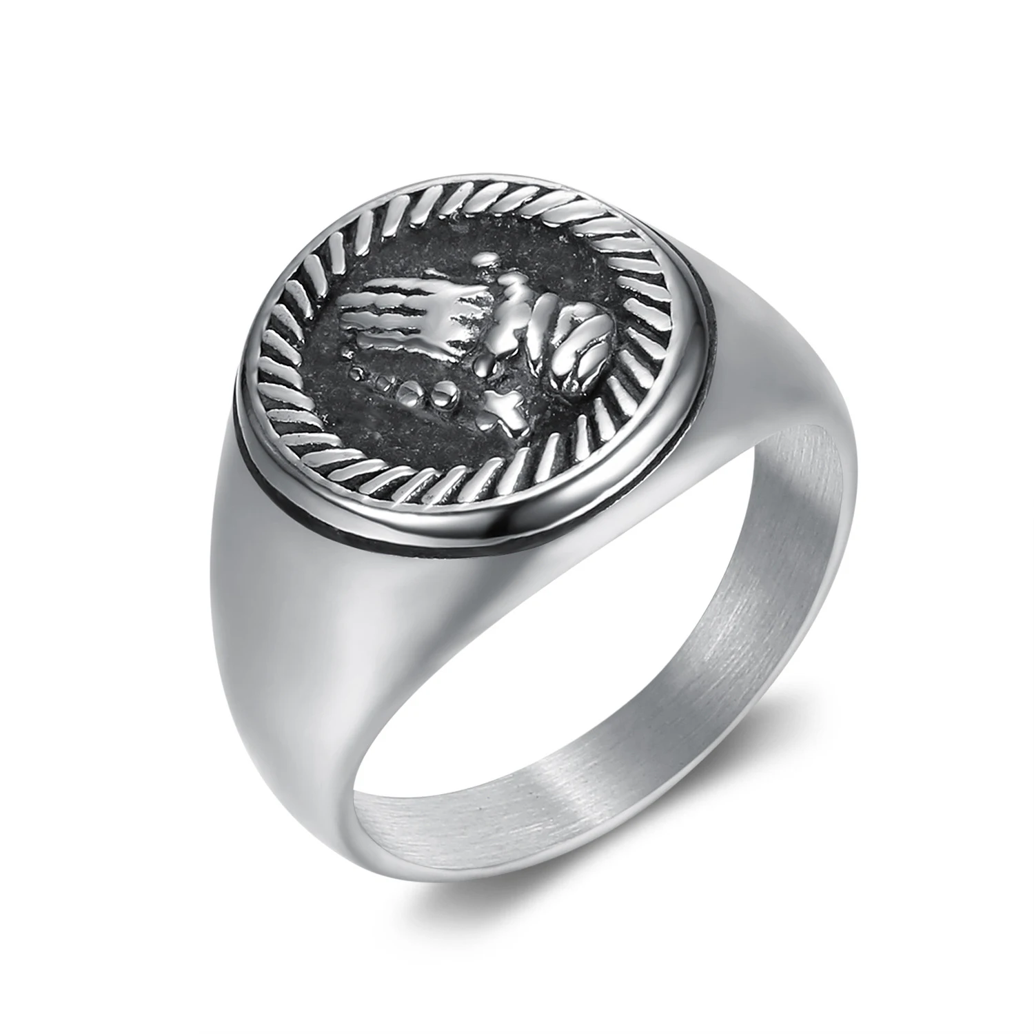 Title 1, Bague de main simple style nordique en acier ti...