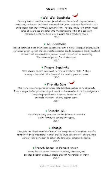 Cafe Lungta menu 