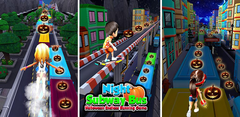 Night Subway Bus: Halloween Endless Running Game