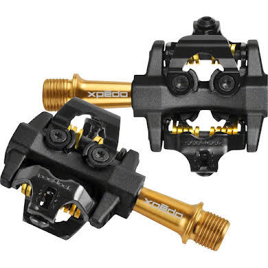 Xpedo CXR Pro Pedals - Dual Sided Clipless Titanium 9/16" Black/Gold