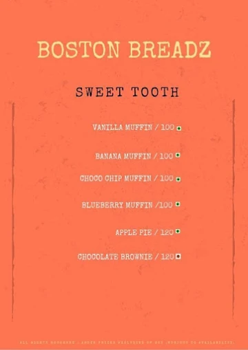 Boston Breadz menu 