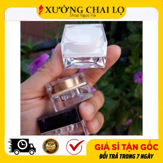 Hũ Hộp Chiết Mỹ Phẩm Siêu Rẻ Hũ Hộp Nhựa Vuông 5G G5 Đựng Kem Face