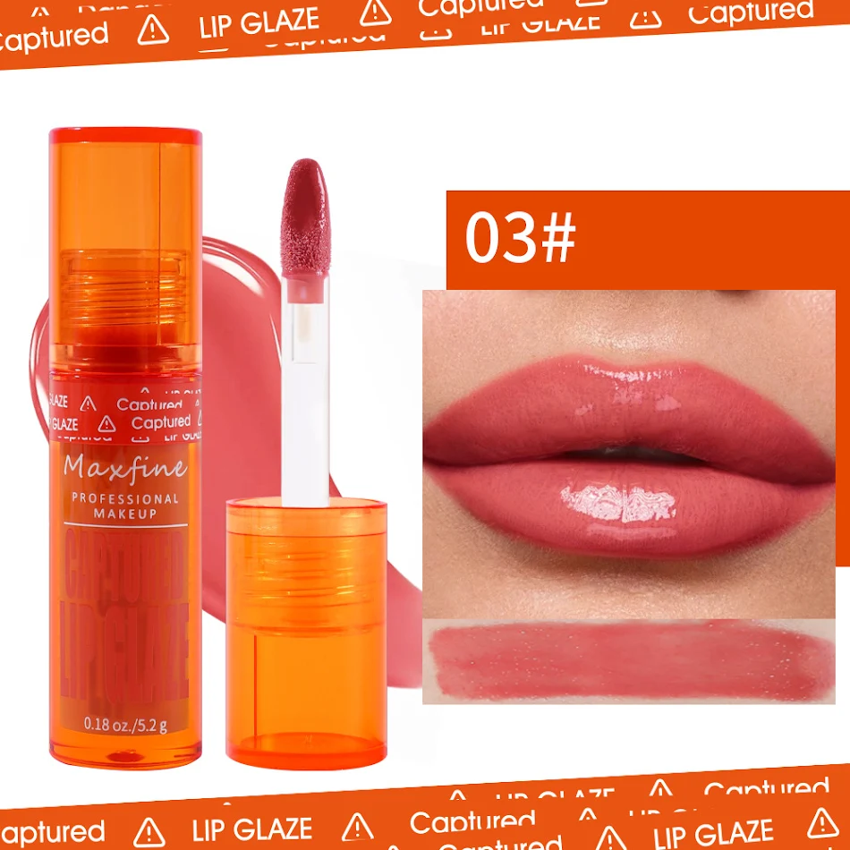 Conjunto Amber Lip Glaze Espelho Boca Antiaderente Brilho Intenso Hidratação Duradoura Efeito Espelhado Maquiagem Perfeita