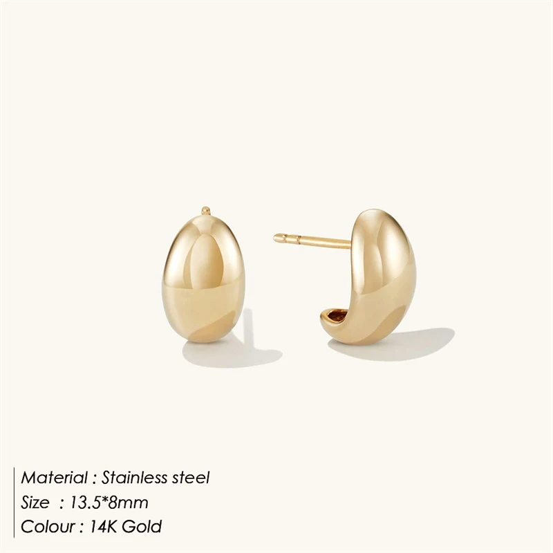 Boucles d'oreilles simples en acier inoxydable pour femmes, design élégant et intemporel, parfaites pour un usage quotidien et toutes occasions.